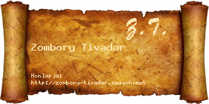 Zombory Tivadar névjegykártya